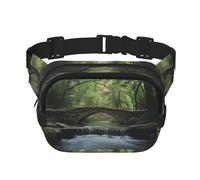 Bridge over the River Pattern trendy fashionable waist bag, unisex travel sports messenger bag
