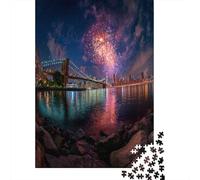 Bridge over The RiverPuzzles 1000 Pieces for Adults for Adults 1000 Piece Puzzle Educational Challenge Games Home DecoratioGorgeous Fireworks