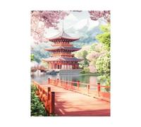 Bridge Paint by Numbers for Adults Architecture Painting by Numbers for Adults, Art Supplies with Color Canvas for Painting 28x20 in 36 Colors of Acrylic Paint and Brush, Room Decor Gifts 2YH-11165