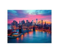 Bridge Paint by Numbers for Adults, Painting by Numbers for Adults, Craft Kits for Kids with New York Canvas for Painting 16x12 Inch Acrylic Paint Brush for Wall Art Room Decor, Gifts LZYH-7657