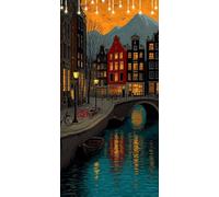 Bridge Paint by Numbers House Large Painting by Numbers for Adults, Paint-by-Numbers Kits 90X120cm Without Frame, DIY Acrylic Number Painting for Gifts Christmas Decorations, Hobbies for Women P0-714