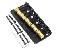 Bridge Parts 1set 5 String Bass Guitar Bridge With Brass Saddles(Black)