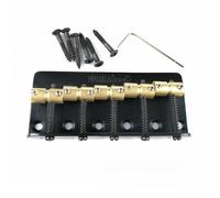 Bridge Parts 5 Strings Bridge With Brass Saddles For Jazz Electric Bass Silver Black(Black)