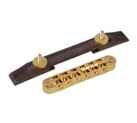 Bridge Parts Gold Silver Plated Fixed Saddles Rosewood Bridge For Archtop Jazz Guitar(Gold)