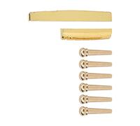 bridge pins Guitar Pegs Nut Saddle Set Bridge Pin GL27 Ballad Brass Golden End Button Fixing Tool bridge pins for acoustic guitar