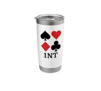 Bridge Player Design with 1NT and Card Suits Symbol Stainless Steel Insulated Tumbler