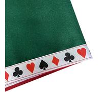 Bridge Poker Tablecloth British Made Green Baize Card Suits Gaming Cloth 36" x 36" (Ribbon 4)
