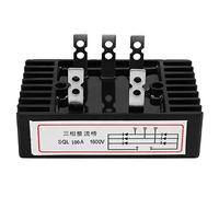 Bridge Rectifier, AC to DC Three Phase Diode Bridge Rectifier, 1600V Black Three Phase Diode Full Bridge Rectifier, with 2 Fixing
