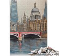 Bridge Red Jigsaw Puzzles Puzzles for Adults Kids. 1000 Piece Great Gifts Challenge Toy Educational Games Home Decoration for Educational Games Gifts 1000pcs (75x50cm)
