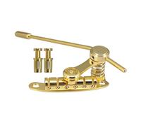 Bridge Saddle, Electric Guitar Bridge Iron and Zinc Alloy Bridge Bar Tailpiece Tremolo Guitar Bridge Stop Plate for LP/SG Guitars Bridges Accessories (Gold)