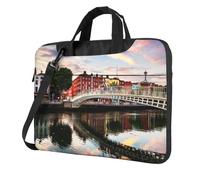 Bridge Sunset River Landscape Printed Waterproof Laptop Case Ultra-Thin Portable One-Shoulder Laptop Bag 600d Oxford 13in/14in/15.6in