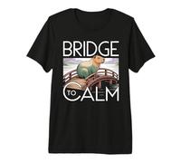 Bridge to Calm Capybara Japanese Bridge Zen Tranquil Premium T-Shirt