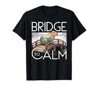 Bridge to Calm Capybara Japanese Bridge Zen Tranquil T-Shirt