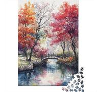 Bridge to Fall 1000-Piece Puzzle for Adults, 52x38cm/1000pcs, Smooth White Card with Reduced Dust; Easy to Revisit Throughout The Week