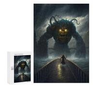 Bridge to The Monster: New Year Party Activity, 300 PCS Challenging Puzzle for Adults, for Relaxing Solo Or Group Play