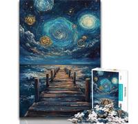 Bridge Under The Night Sky 1000 Piece Jigsaw Puzzles for Adults,Decompressing Intellectual Educational Toy Birthday Present,Gifts,Wall Art 50x75cm