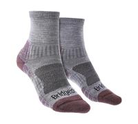Bridgedale 1 Pack Ladies Hiking Lightweight Merino Wool 3/4 Crew Socks - Heather / Damson - 3-4.5 UK
