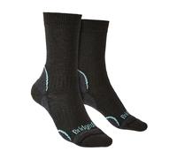 Bridgedale Women's Hike Lightweight T2 Coolmax Performance Boot Socks, Graphite Mint, Medium