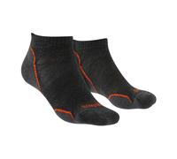 Bridgedale 1 Pack Mens Hiking Ultralight T2 Merino Wool Low Cut Socks - 9-11 UK - Anthracite / Orange
