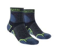 Bridgedale Mens Trail Run Lightweight T2 Merino Sport 3/4 Crew Socks Blue
