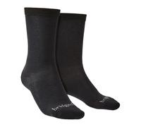 Bridgedale Men's 2 Pairs Liner Base Layer Coolmax Liner Boot Socks in Black | Size: 6-8 Bridgedale Black 6-8