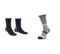 Bridgedale HIKE Lightweight Merino Performance Boot Original-Men's- Large-Navy/Grey & HIKE Lightweight Cotton Cool Comfort Boot-Men's- Large-Indigo