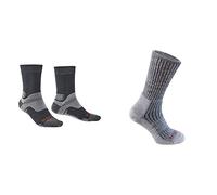 Bridgedale HIKE Midweight Merino Performance Boot Original-Men's- Medium-Gunmetal & HIKE Midweight Merino Comfort Boot-Men's- Medium-Stone Grey