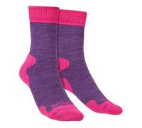 Bridgedale Women's Explorer Thick Merino Wool Padded Sole Boot Socks Purple Marl Medium