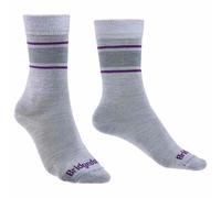 Bridgedale LINER Base Layer Merino Performance Boot-Women's- Medium-Lt Grey / Purple
