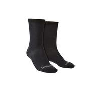 Bridgedale Men's 2 Pairs Liner Base Layer Coolmax Liner Boot Socks in Black | Size: 12-14 Bridgedale Black 12-14