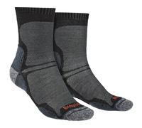 Bridgedale Men's Hiking Ultralight T2 Merino Wool Performance Crew Socks in Black | Size: 9-11 Bridgedale Black 9-11