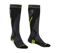 Bridgedale Men's Lightweight Ski-Merino Endurance Socks, Black/Lime, XL