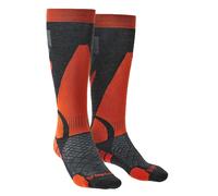 Bridgedale Mens Performance Lightweight Ski Socks - Graphite / Orange - XL