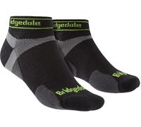 Bridgedale - Mens Running Ultralight Merino Low Socks - Black Merino Wool - Size UK 12-15