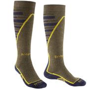Bridgedale Men's Ski Heavyweight Merino Performance Over Calf Socks (Olive/Navy)
