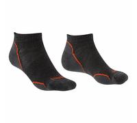 Bridgedale Hiking Socks HIKE Ultralight T2 Merino Performance Low – Men's Medium Anthracite/Orange