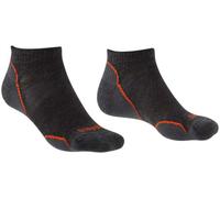 Bridgedale Socks Bridgedale Men's Ultra Light T2 Merino Performance No-Show Hiking Socks {BR-710259} - Anthracite Grey/Orange - X-Large