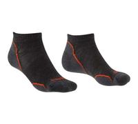 Bridgedale Socks Bridgedale Men's Ultra Light T2 Merino Performance No-Show Hiking Socks - Uk: 12-14, Anthracite Grey/orange