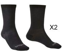 Bridgedale LINER Base Layer Coolmax Liner Boot x 2-Men's- Medium-Black