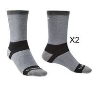 Bridgedale Socks Bridgedale Men's Ultra-Lightweight Coolmax Performance Liner Socks Twin Pack - Uk: 12-14, Grey