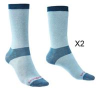 Bridgedale Socks Bridgedale Women's Ultra-Lightweight Coolmax Performance Liner Socks Twin Pack - Uk: 7-8.5, Sky Blue