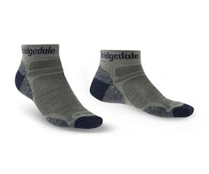 Bridgedale Socks -HIKE Ultralight T2 Merino Performance Ankle Men's - Khaki/Navy - Large