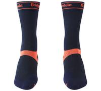 Bridgedale Summer Weight T2 Coolmax Sport Socks UK 3-4.5 Navy / Peach