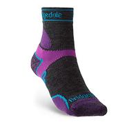 Bridgedale Womens Trail Run Lightweight T2 3/4 Merino Running Socks Purple S