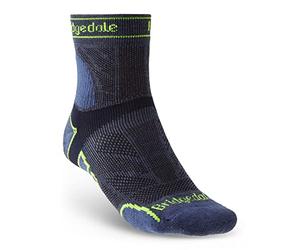 Bridgedale TRAIL RUN men's Lightweight T2 Merino Sport 3/4 Crew socks Targeted Cushioning Y heel prevent slippage Running Ultra Events