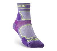 Bridgedale TRAIL RUN Ultralight T2 Coolmax Sport 3/4 Crew-Women's- Large-Purple
