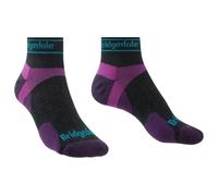 Bridgedale TRAIL RUN Ultralight T2 Merino Sport Low-Women's- Large-Charcoal / Purple