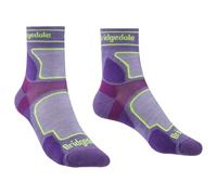 Bridgedale TRAIL RUN Women's Ultralight T2 Coolmax Non wool Sport Running 3/4 Crew socks Ultra Events Antishock cushionong Y heel Prevents slippage