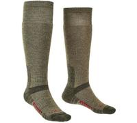 Bridgedale Unisex Explorer Performance Heavyweight Merino Wool Knee High Socks {BR-710153} - Olive Green - Medium