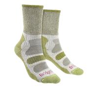Bridgedale Women's Hiking Lightweight Cotton Cool Cushioned Boot Socks in Green | Size: 3-4.5 Bridgedale Green 3-4.5